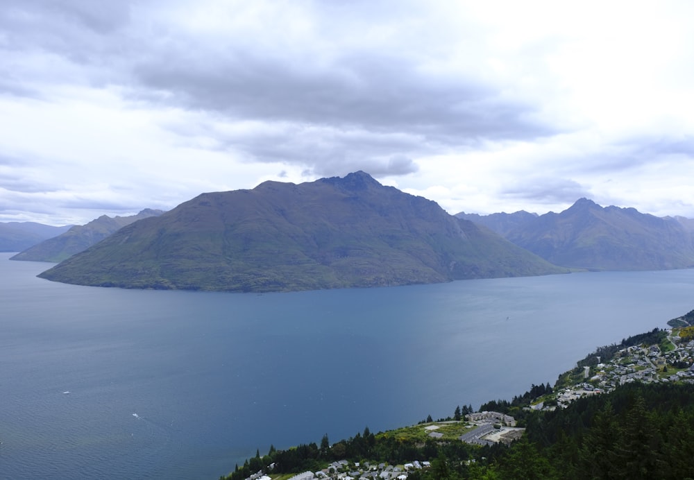 a large body of water surrounded by mountains