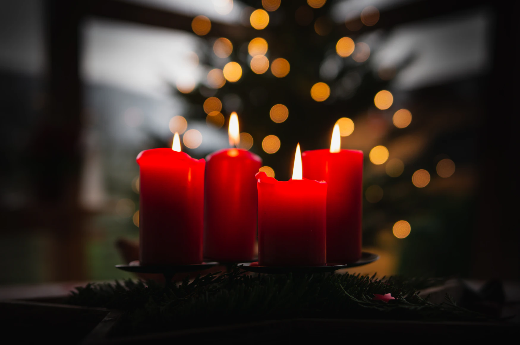 A Lumière candle gift set, wrapped and ribbon-tied