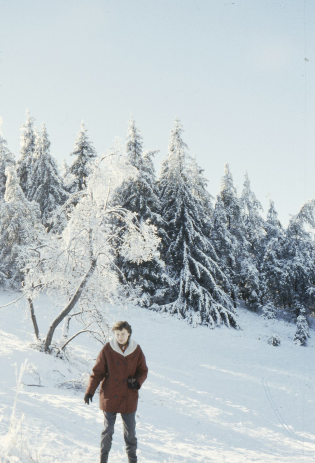 man standing on snowy ground