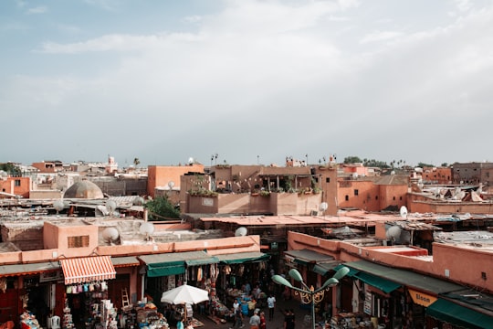 people on flea market in Marrakech Morocco