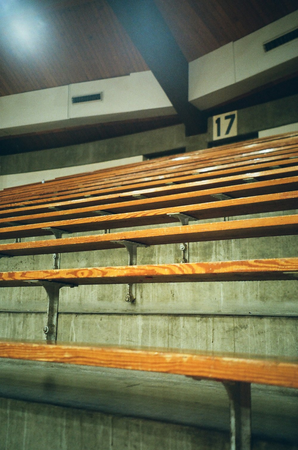 brown bleachers