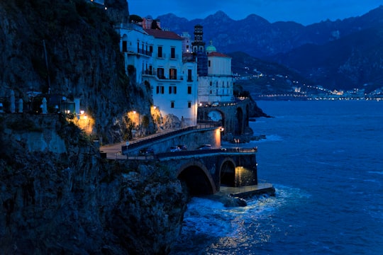 bridge at night in Atrani Italy