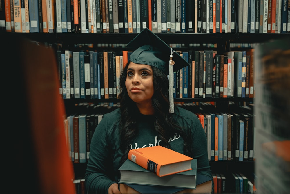 Graduate in the library