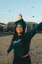 woman wearing mortar board