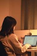 woman using laptop