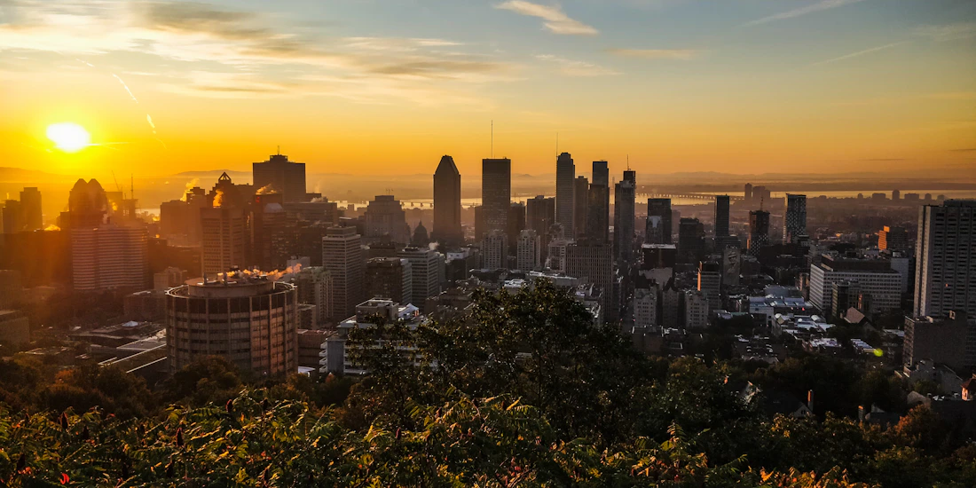Vista de Montreal ao pôr do sol