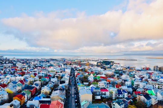 wide-angle photography of buildings during daytime in Hallgrimskirkja Iceland
