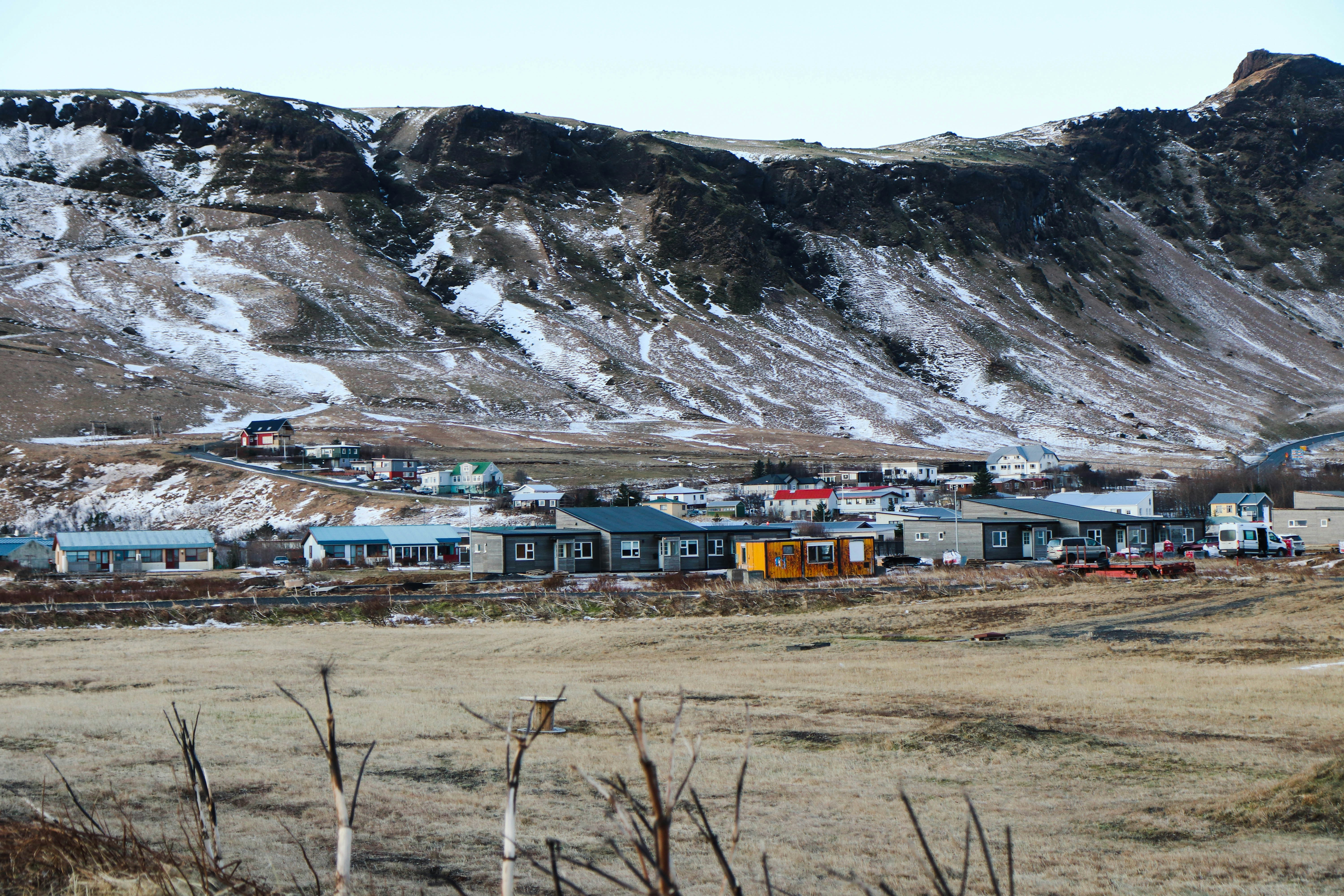 buildings near mountains