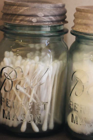 cotton swabs in jar