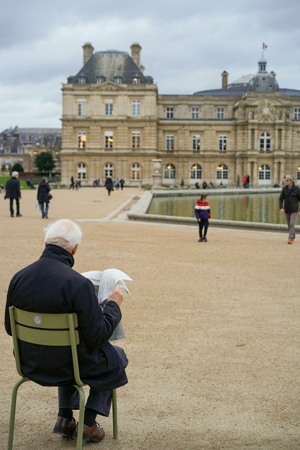 man reading newspaper