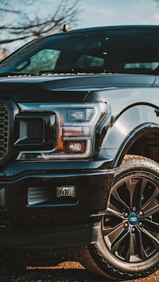 black Ford vehicle