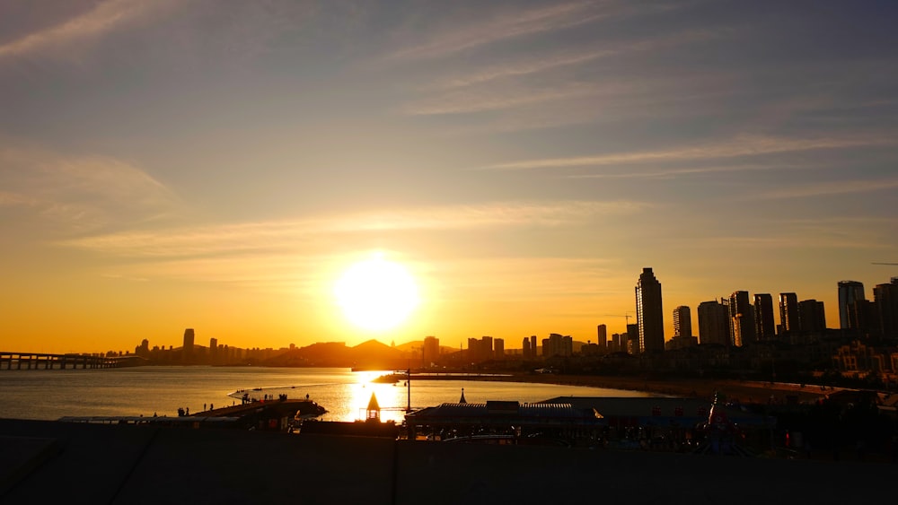 city skyline during golden hour