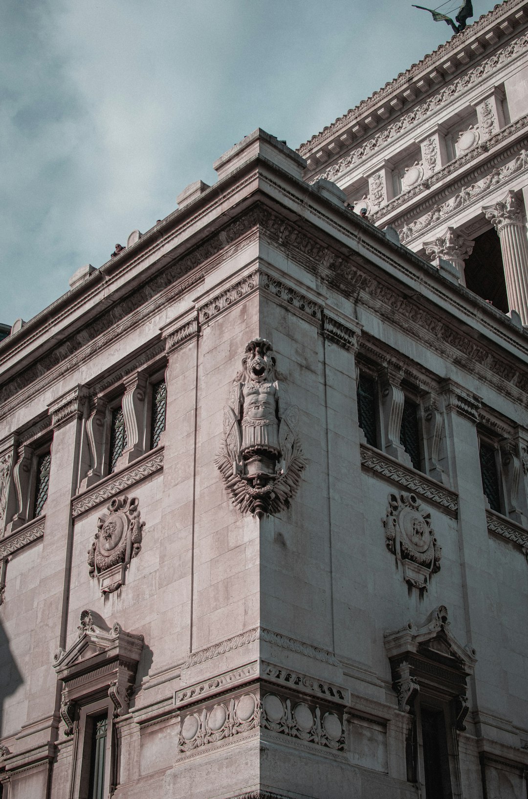 Altare della Patria in Rome Italy under white and blue sky