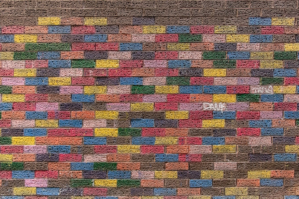 multicolored brick wall