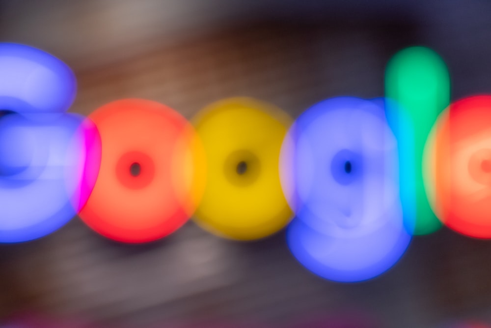 a blurry photo of a colorful object