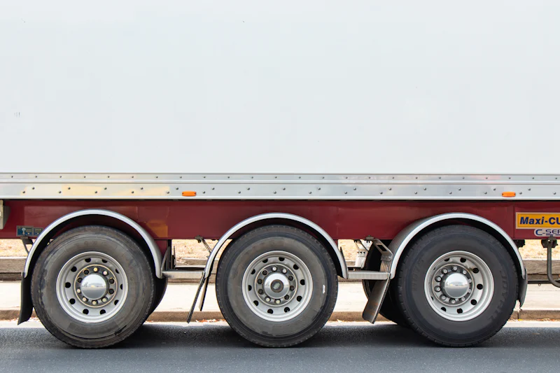 Flatbed truck hauling