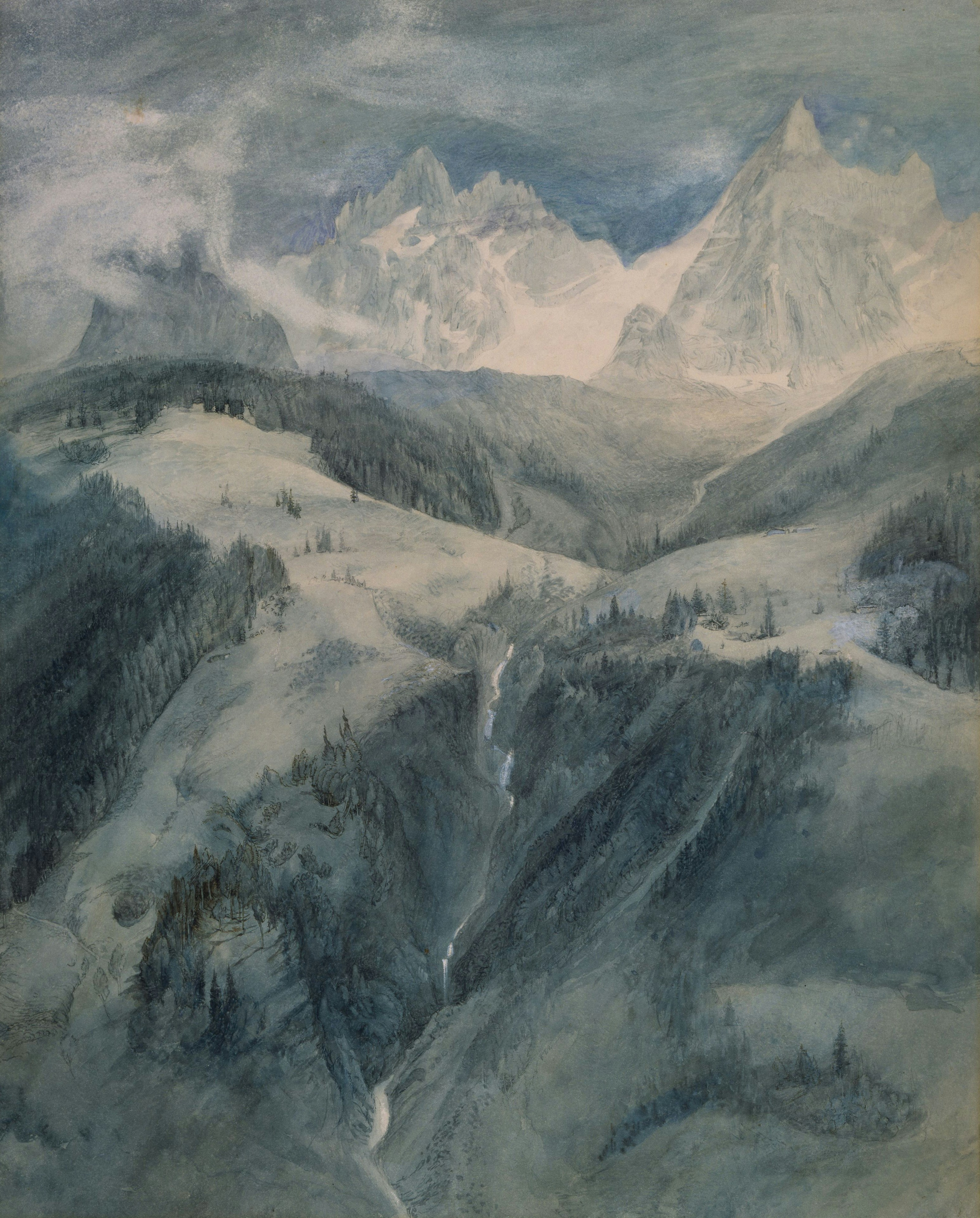 Cascade de la Folie, Chamonix. Artist: John Ruskin