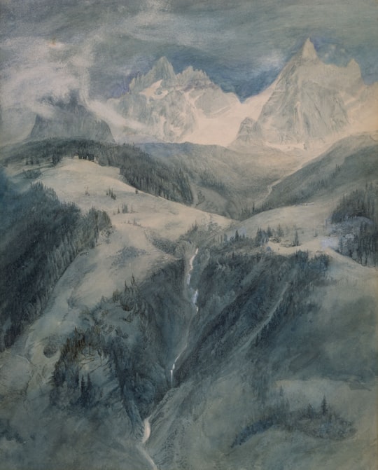 painting of icy mountain in Chamonix France