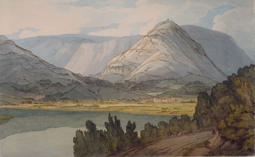 painting of mountains