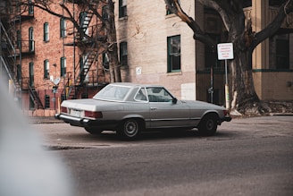 Automatic car parked on a quiet Coventry street ready for a lesson.