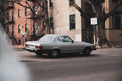 Automatic car parked on a quiet Coventry street ready for a lesson.