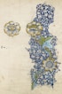 white and blue floral textile