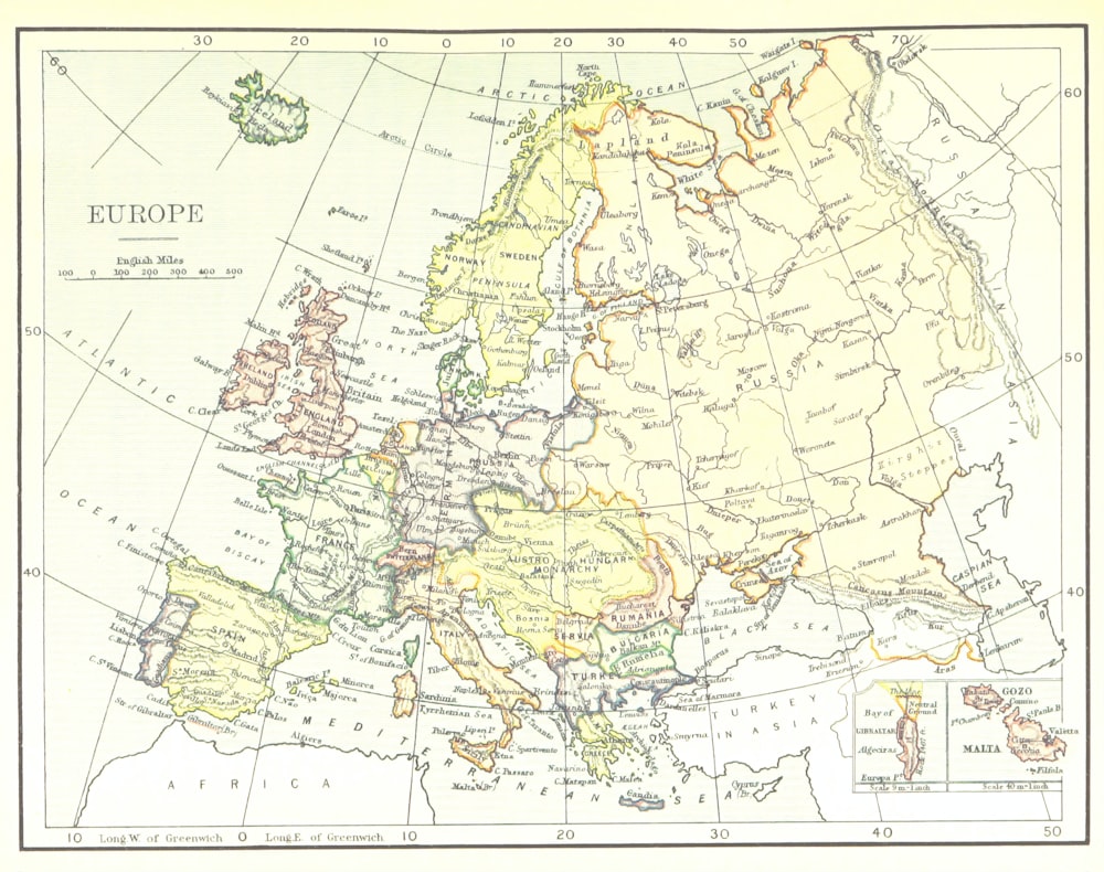 Mappa dell'Europa