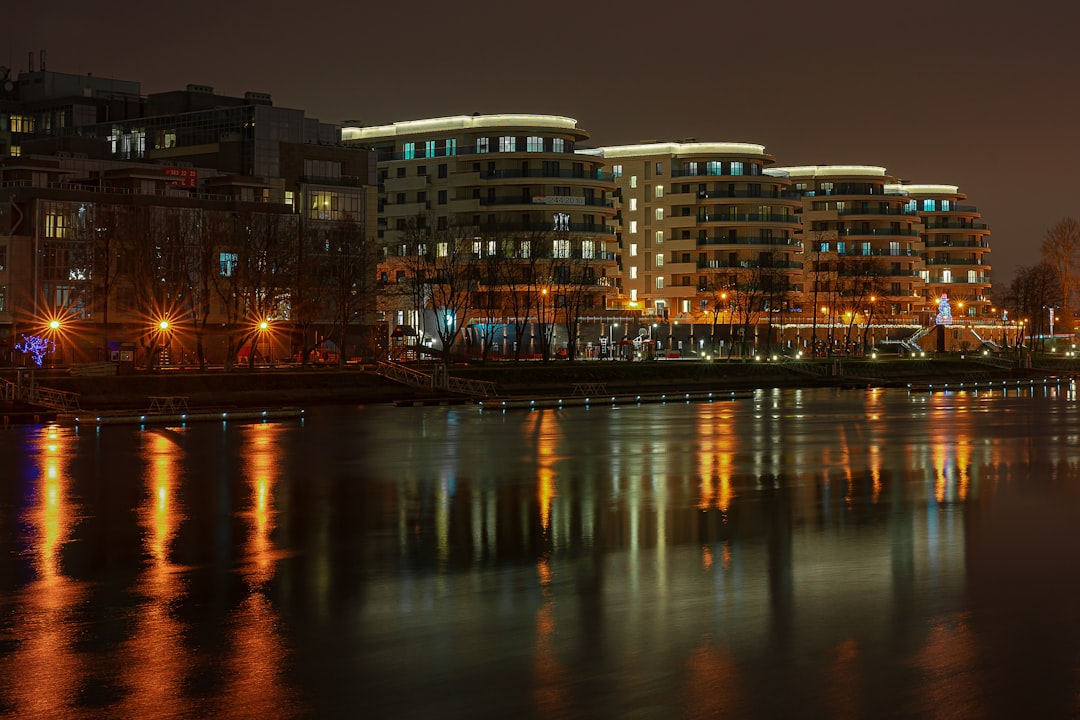 city buildings at night