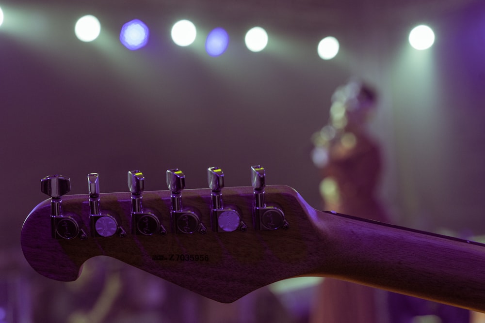 brown guitar headstock