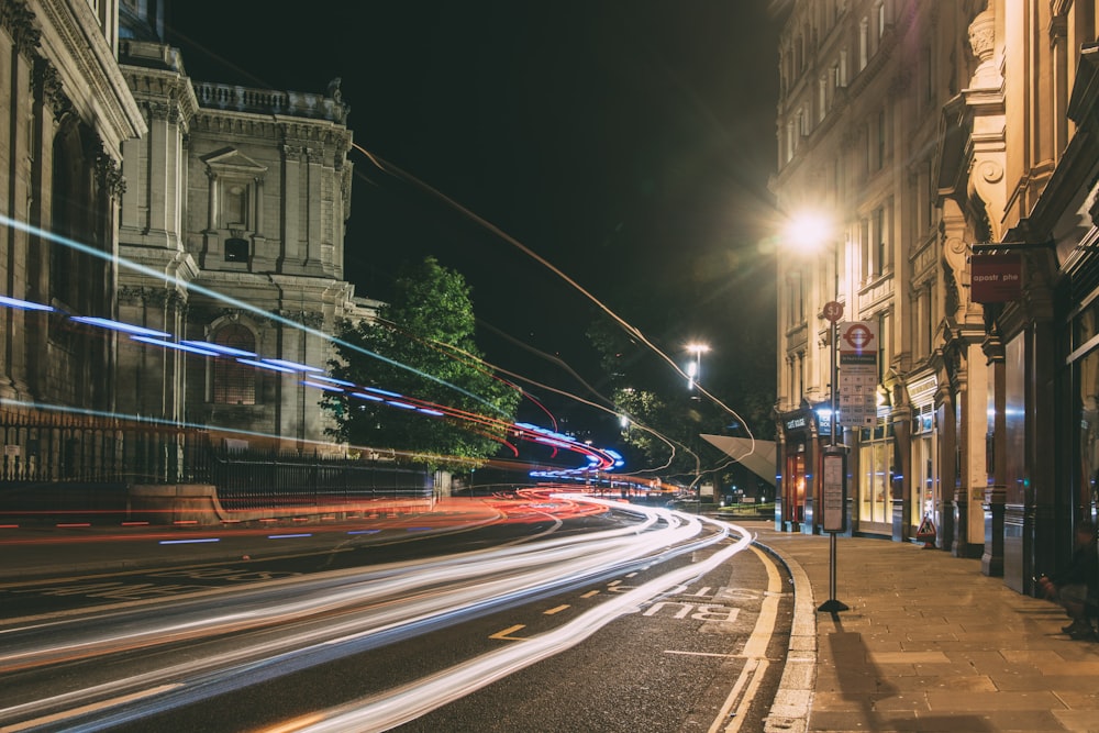 time lapse photography of vehicles on road