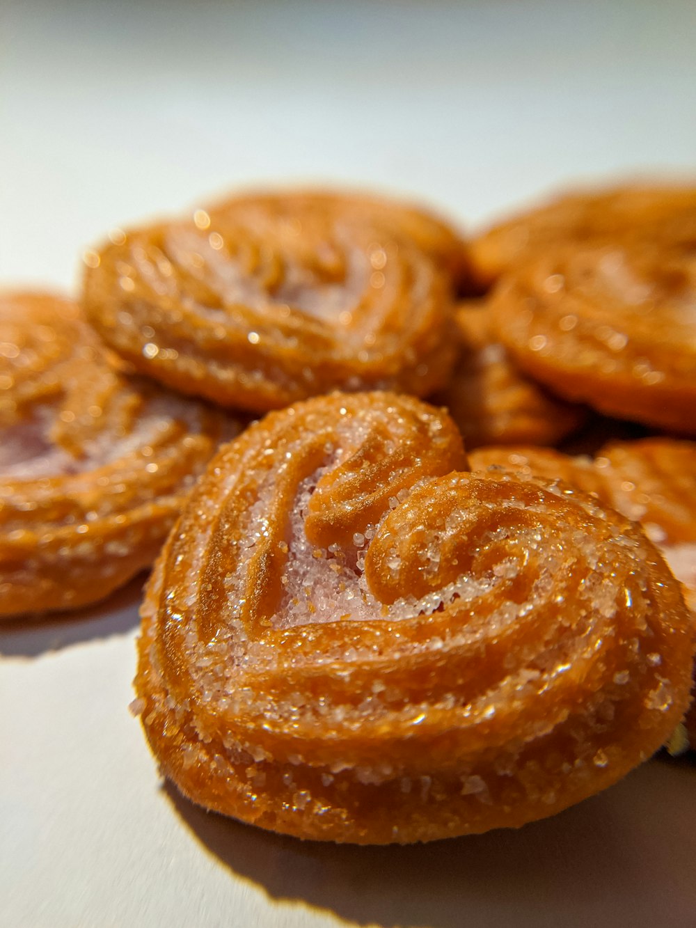 macro photography of heart shaped cookies