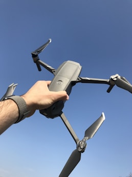 black quadcopter drone