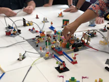 Lego city toy on table