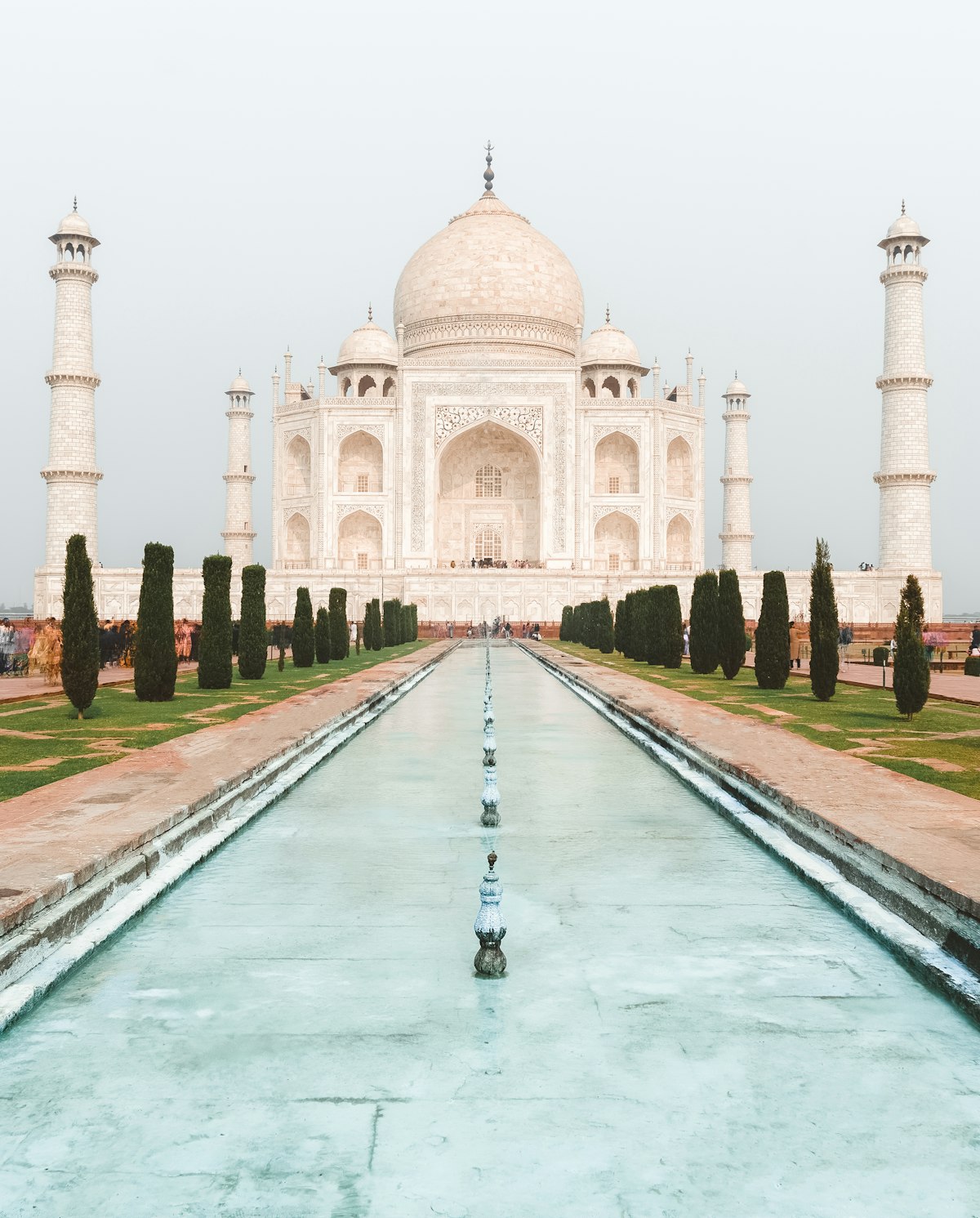 Taj Mahal at dusk golden light