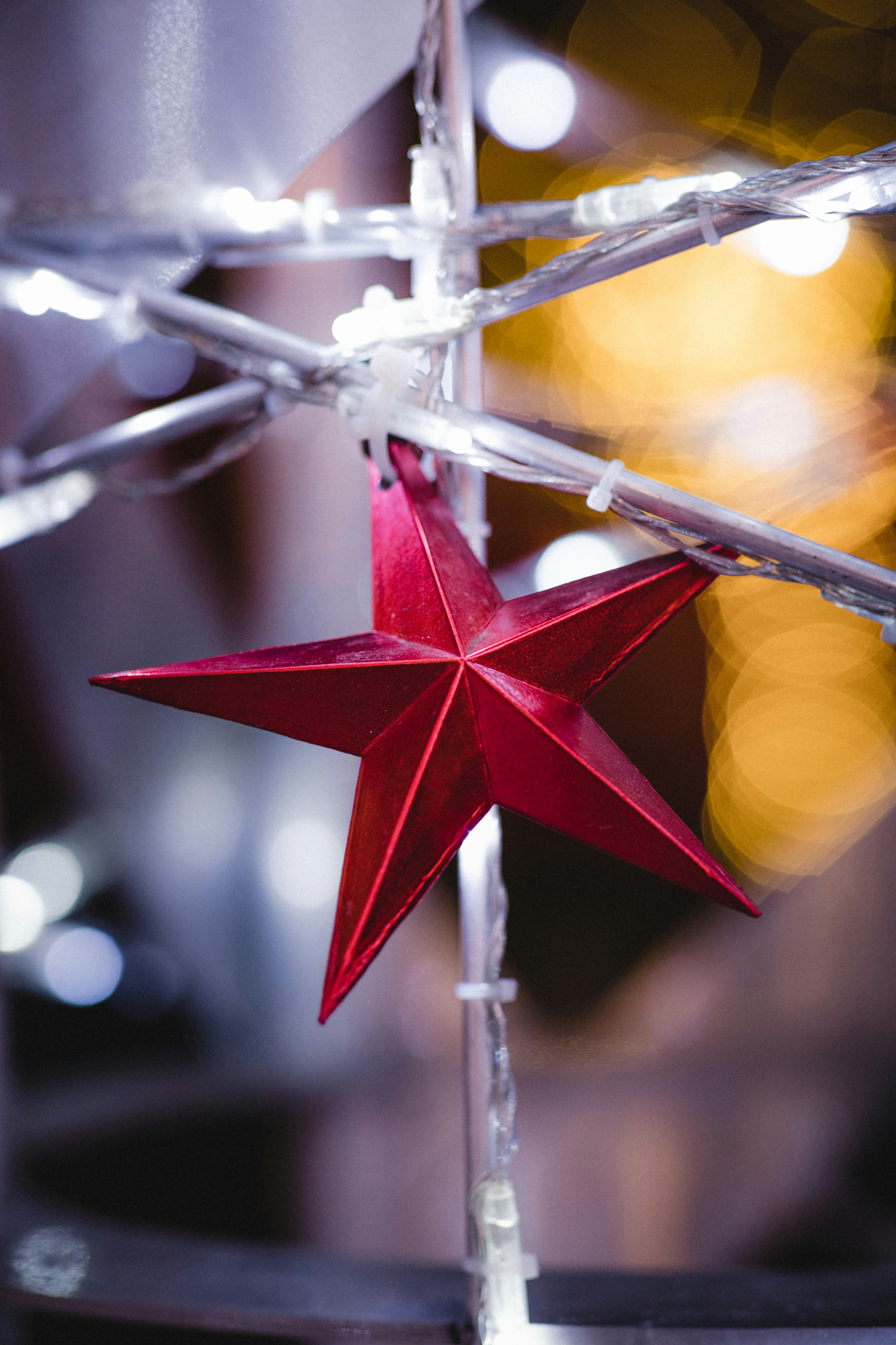 red Christmas star ornament