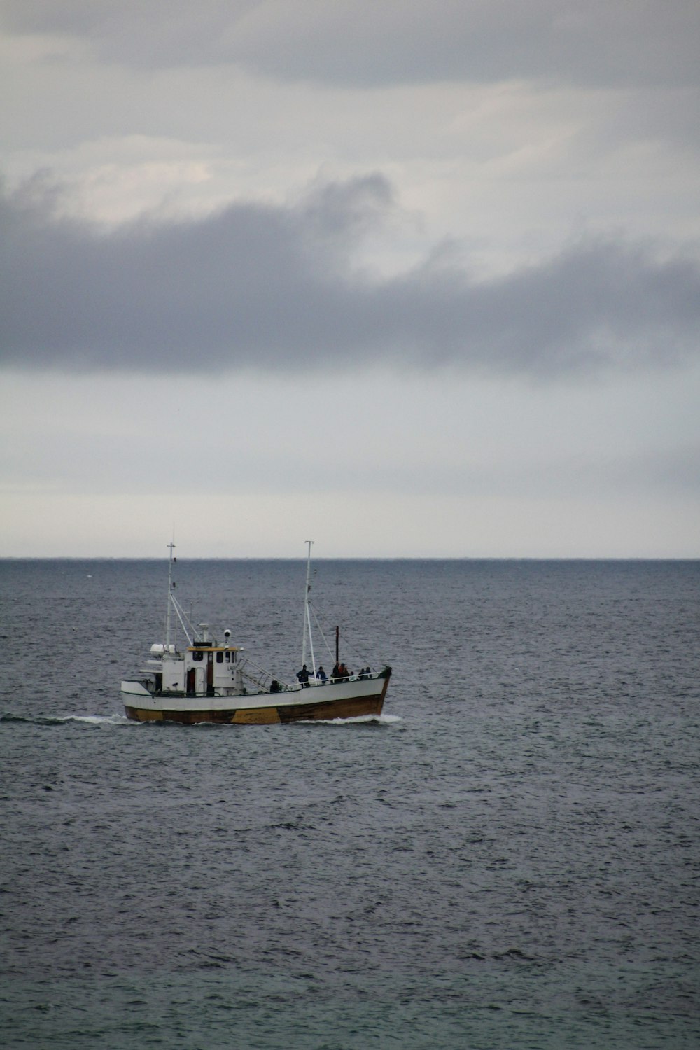 white and brown boat on the body of water