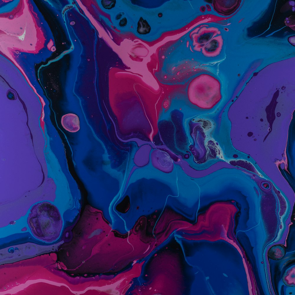 blue and pink abstract painting