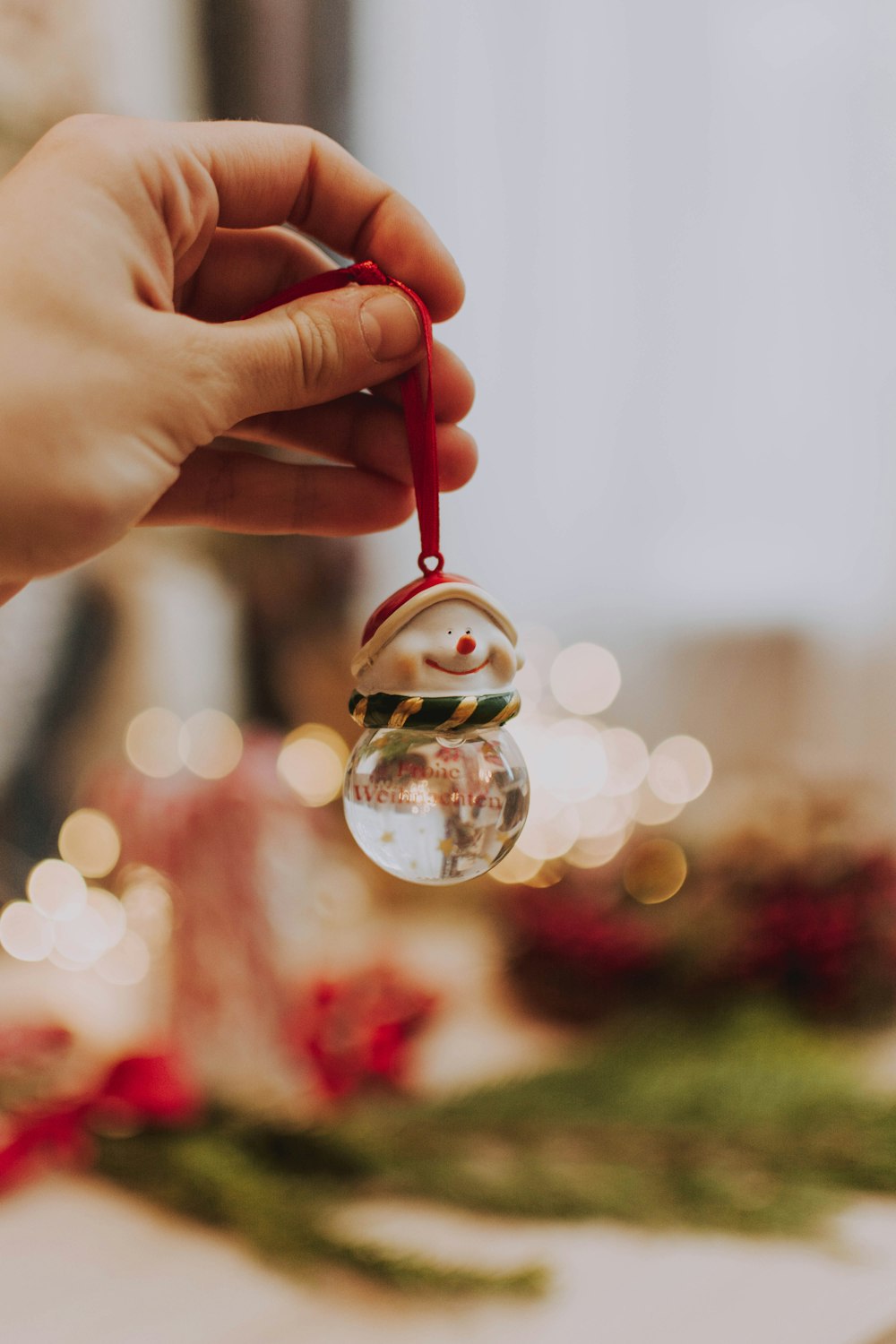 small clear and white Santa Claus hanging decor