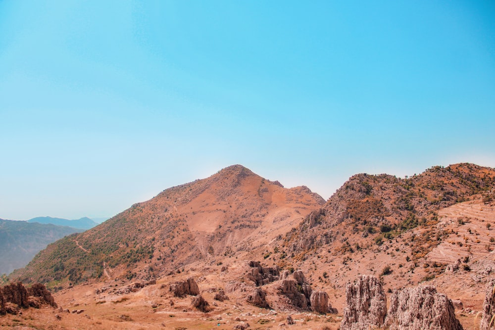 brown mountain with stone