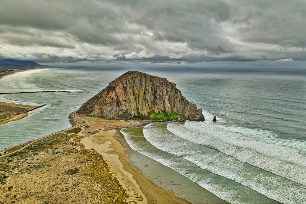 rocky island during day