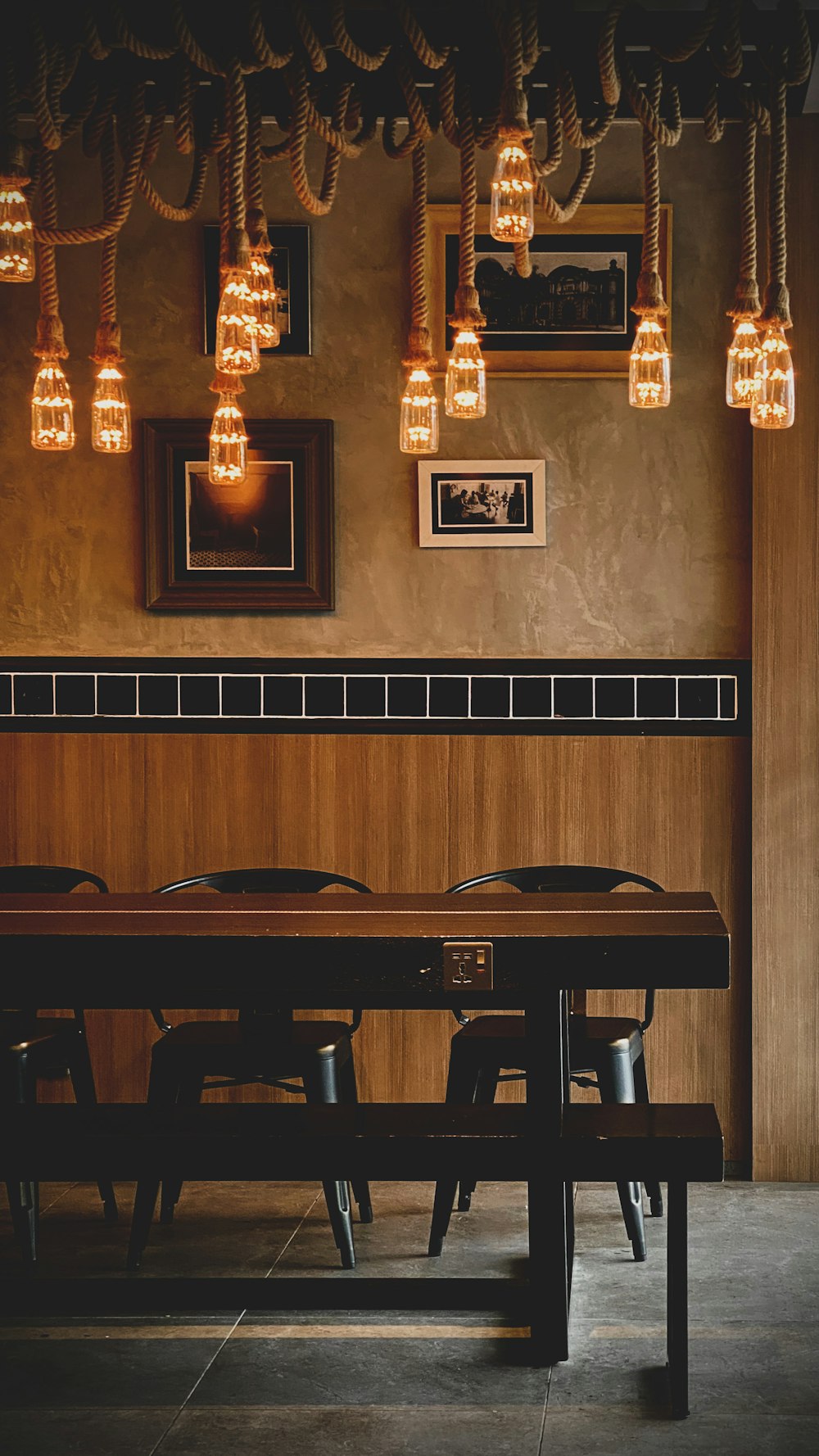 empty chairs beside table