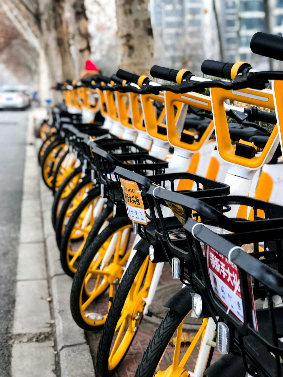 selective focus photography of parked bicycles during daytime