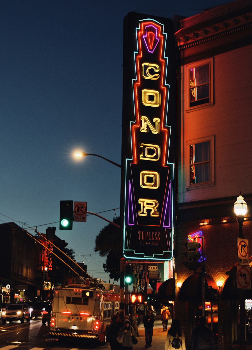 Condor shop with neon signage during night