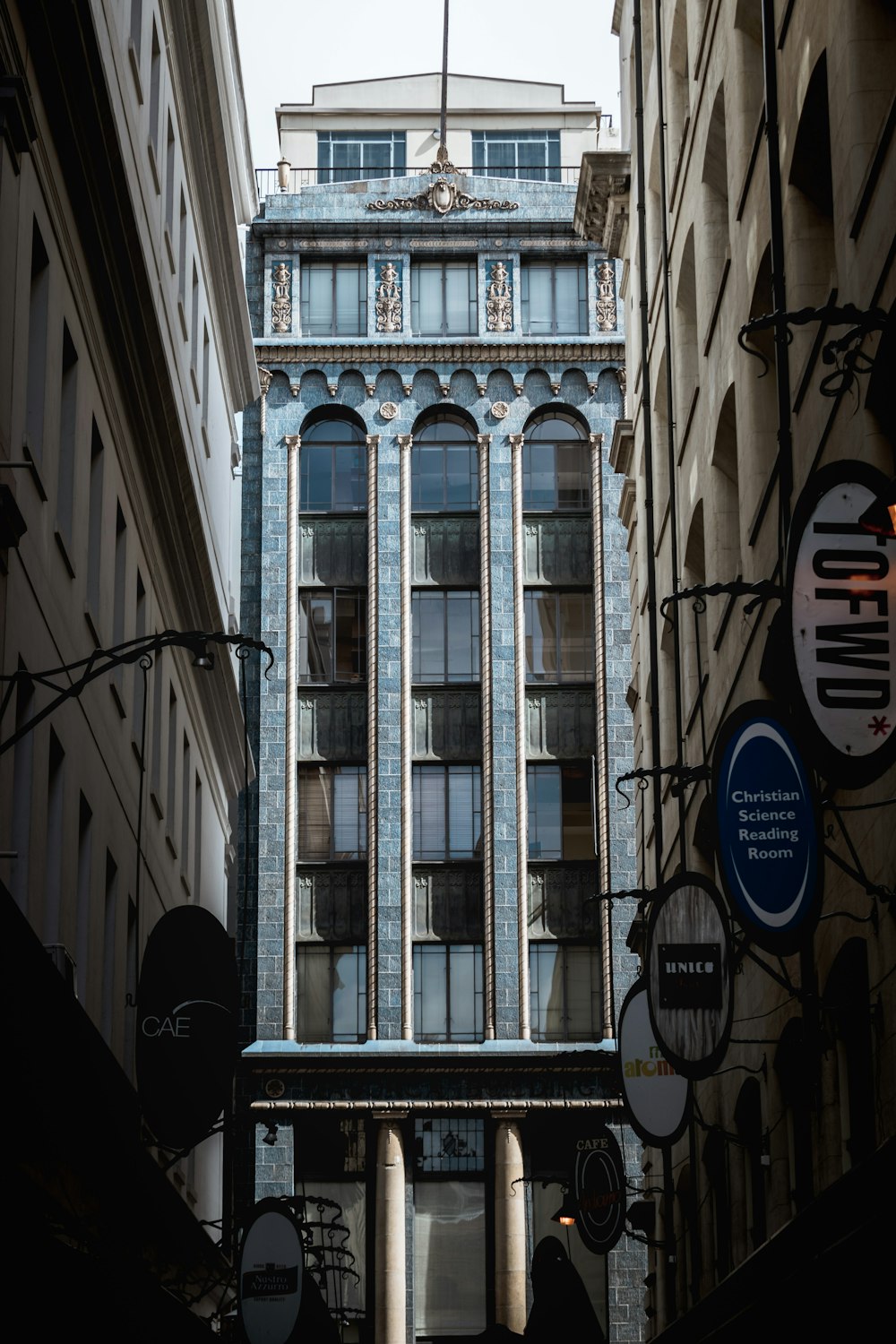 low-angle photography of high-rise buildings