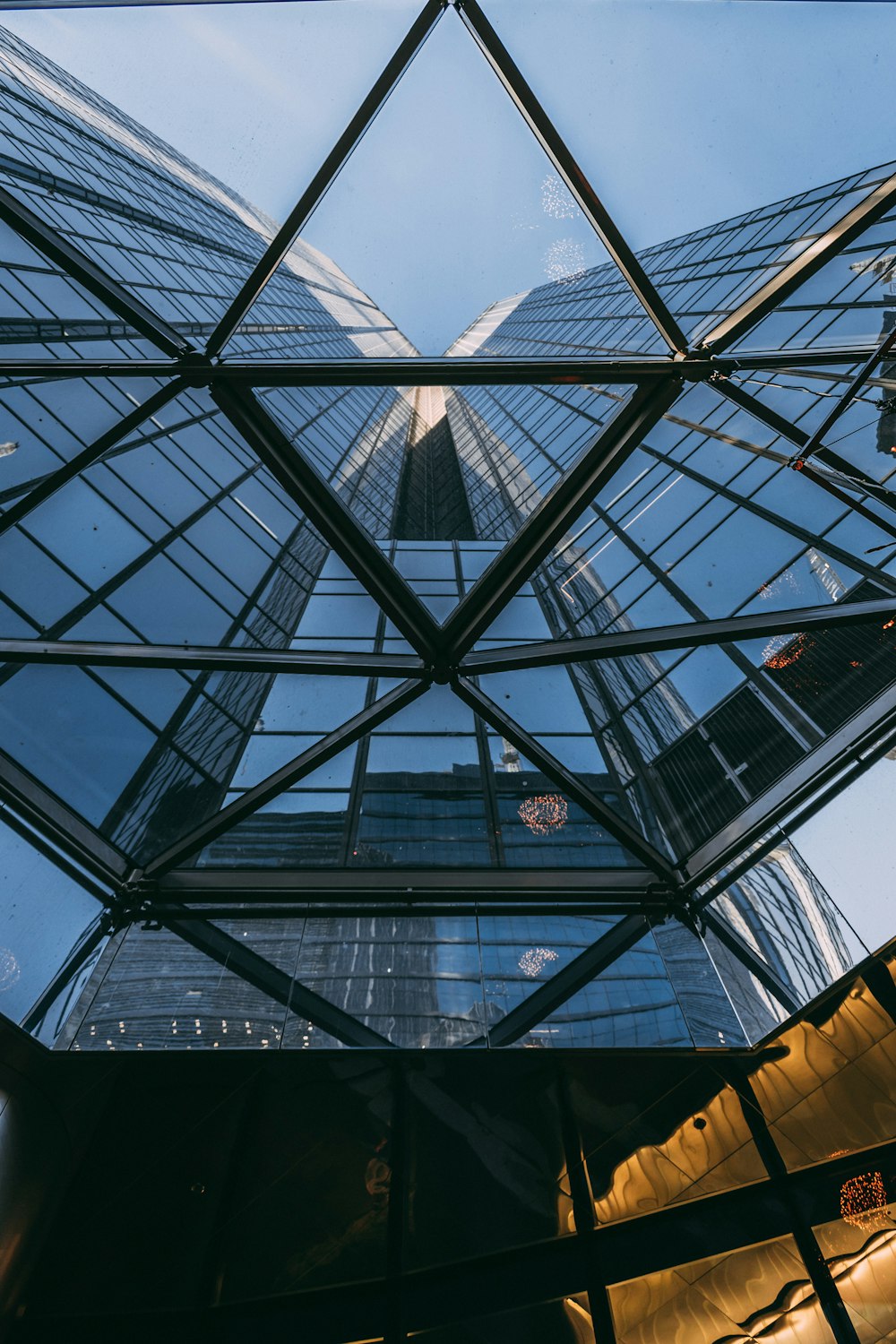 black metal framed glass building