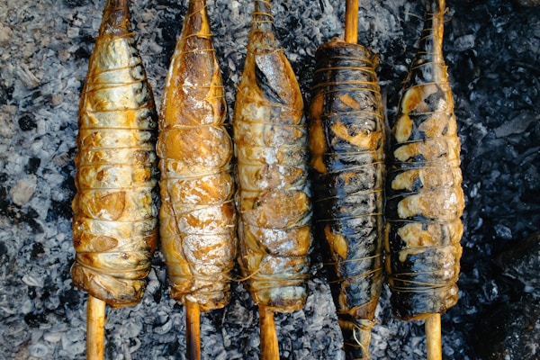 Skewered fish
