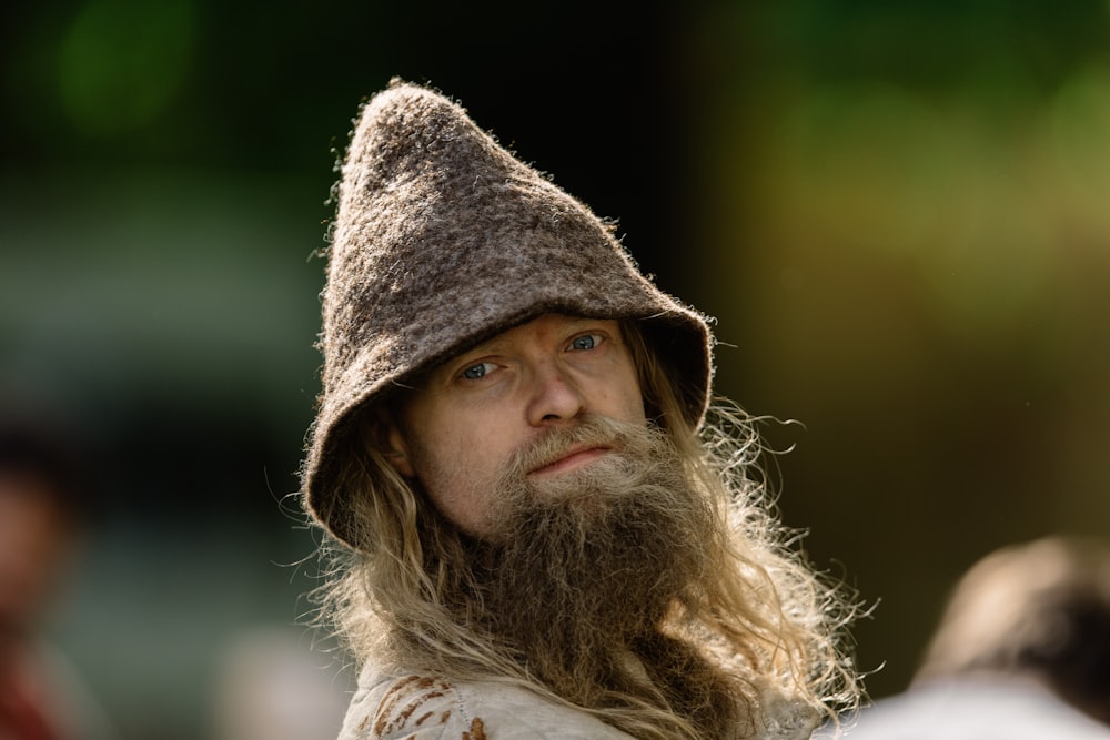 man wearing grey hat