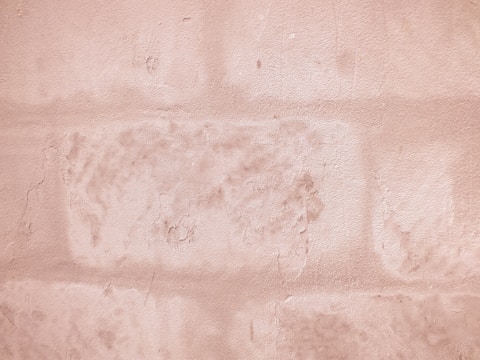 Close-up of a painter applying smooth beige paint on a wall.