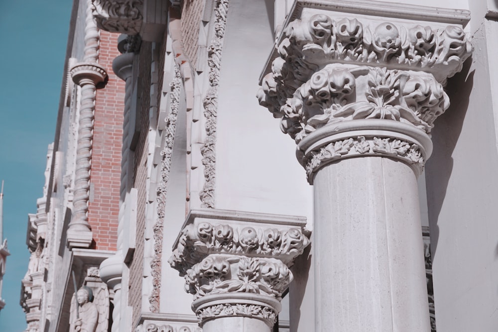 a close up of a column on a building