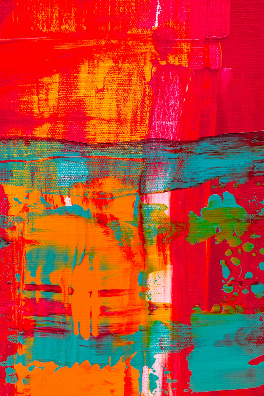 an abstract painting with bright colors